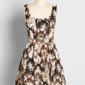 Size L “It’s Kitten Crazy Around Here” ModCloth dress